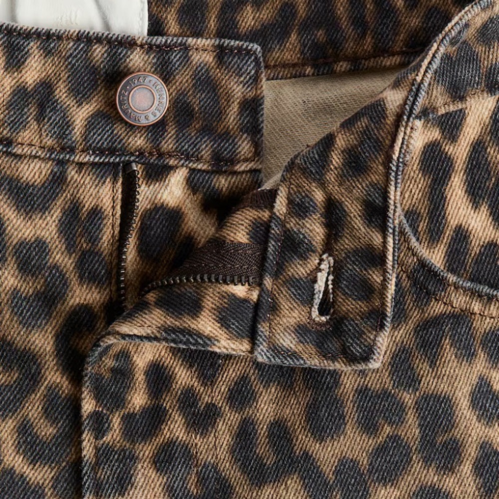 Leopard print high waist barrel jeans - size 4 - Picture 8 of 12